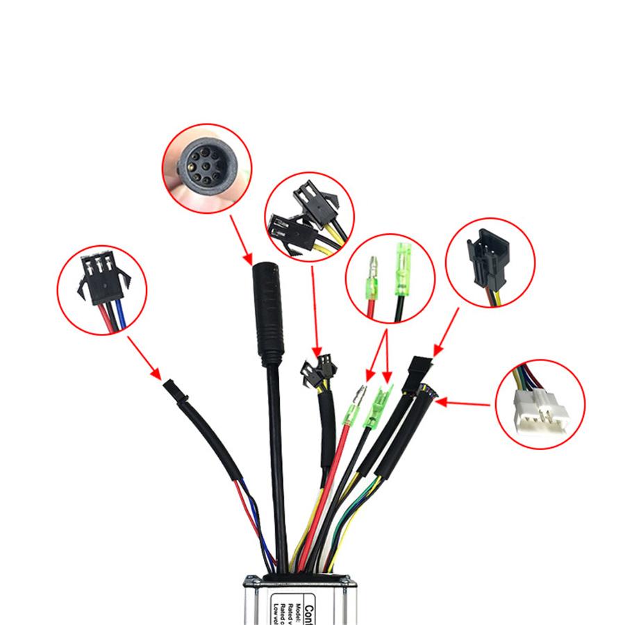 48V 36V 15A Řídicí jednotka pro 250W 350W Bezkomutátorový motor Ebike Elektrické kolo