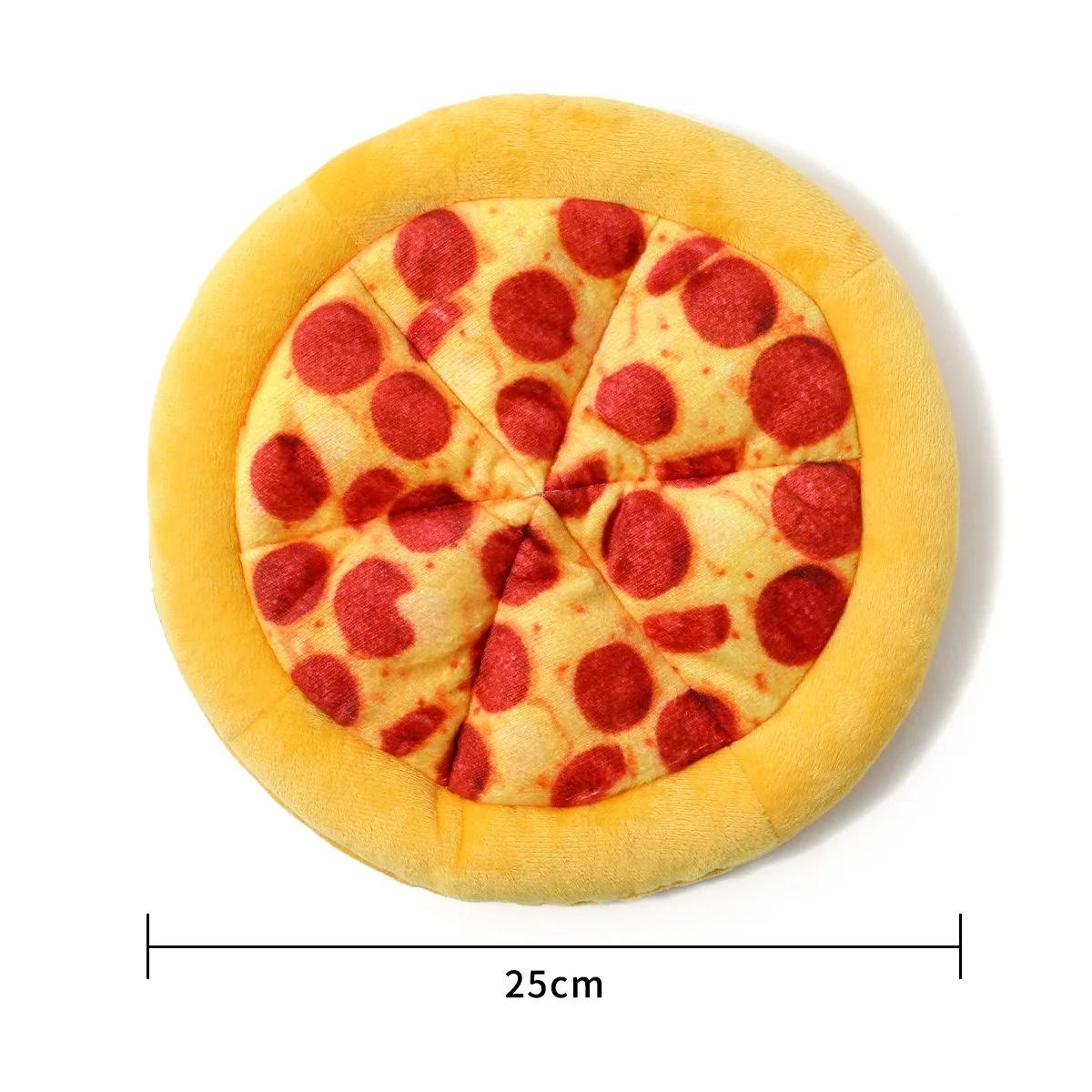 

Plush Donut Dog Toy Squeaky Pizza Chew Toy for Puppies Adult Dogs Teeth Cleaning Pet Supplies with Sound for Small/Large Breeds