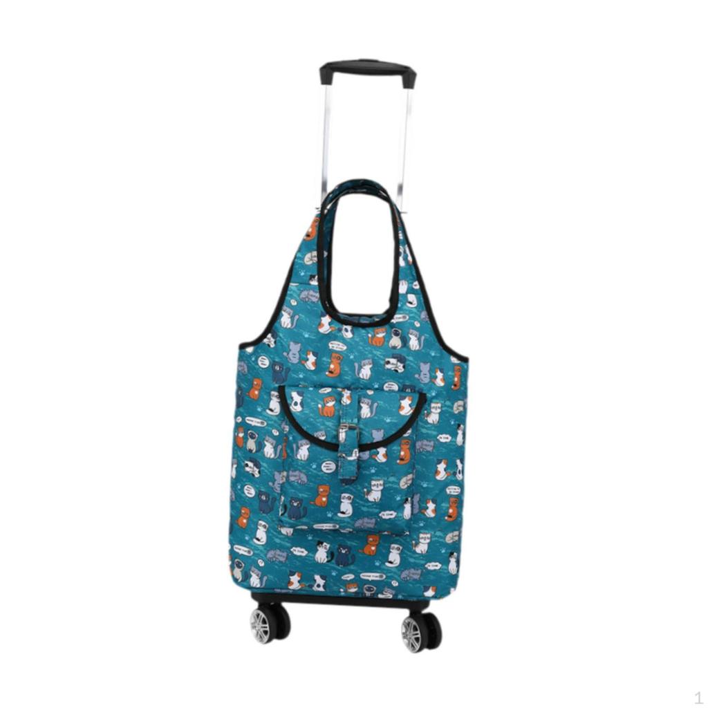 Faltbarer Einkaufswagen Lebensmittelwagen Tasche Rollende Tragetasche Handgezogen für Straße