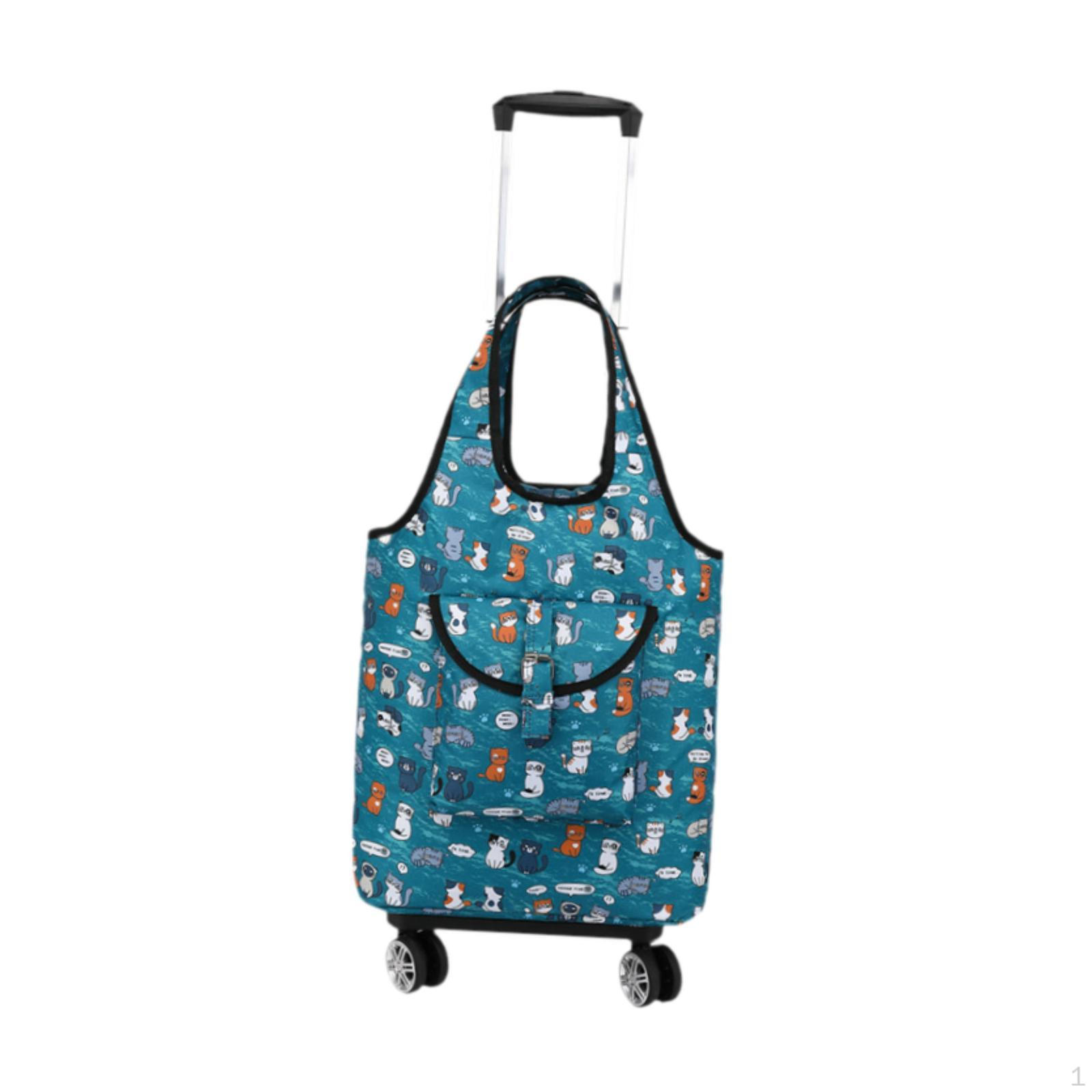 

Складная тележка для покупок, продуктовая тележка-сумка на колесиках, ручная, для улицы A