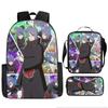 Primary School Students' New Naruto Cartoon Schoolbag Three-piece Backpack Large-capacity Backpack