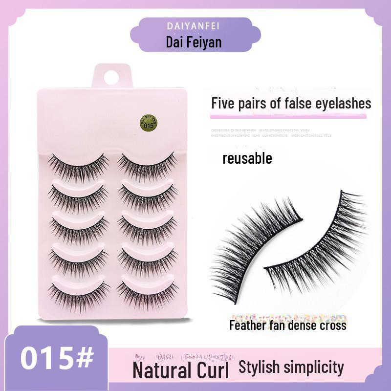 Cartoon Barbie Beginner False Eyelashes - Natural Thick 5 Pairs