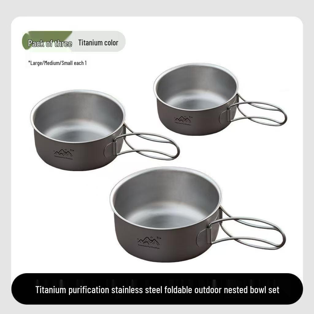 Japanese-Style Titanium Camping Pot: Portable, Foldable, Multi-Functional Outdoor Cookware for Soup and More