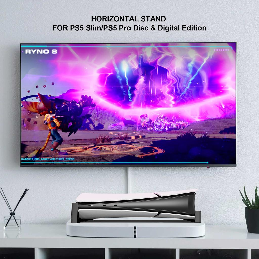 Game Stand for Sony PS5 Slim / Pro Console Playstation Play Station Horizontal Support Base Holder Cradle Gaming Accessories Kit