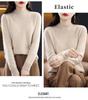 Women's Cashmere Sweater - Autumn/Winter, Solid Color, Loose Pullover, Half-High Collar, Korean Style, Long Sleeve Knit Wool Base Layer.