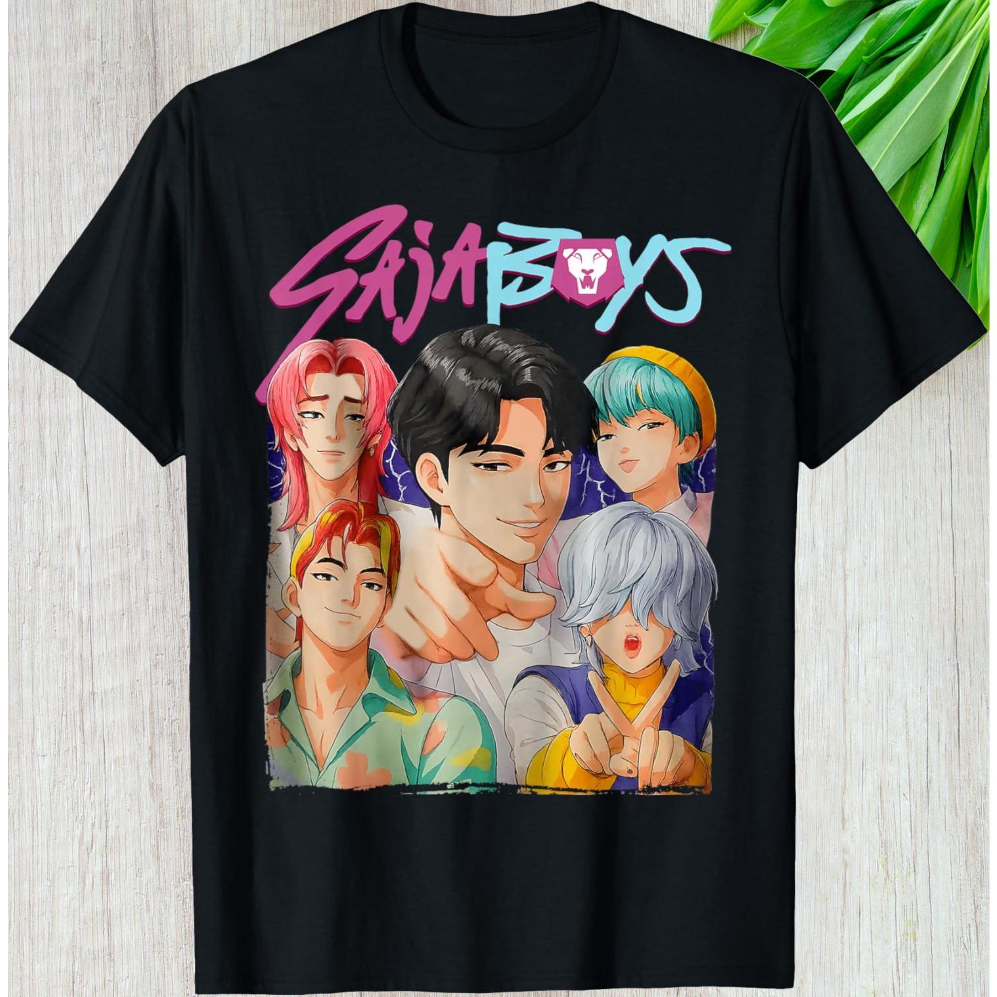

Men s T-shirts Kpop Style Cartoon Graphic Saja Boys Anime Print Casual T-shirts XXXL