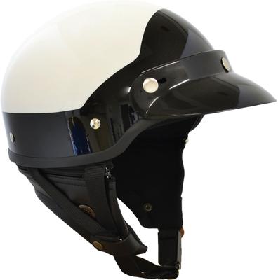 MARUSHIN Motorcycle Helmet Half POLICE STYLE Free Size Than MP1101 MP-110 U.S.A White/Black (Less 57-60cm)