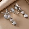 Zirconia Bow Heart Ear Clip: Elegant, No-Pierce, Versatile Earrings for Women