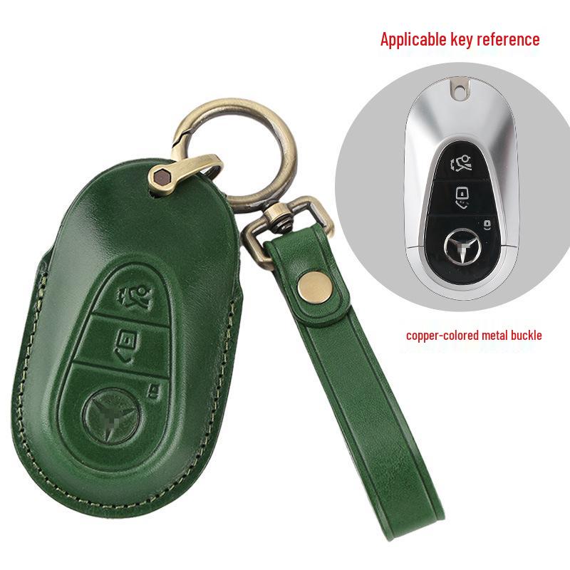 Genuine Leather Handmade Smart Car Key Case for Mercedes - Full Cover
