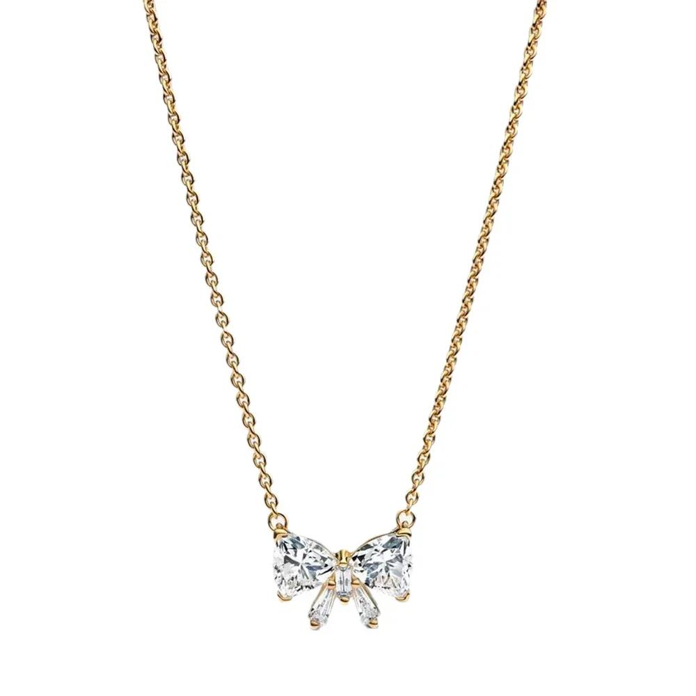 Collana Ciondolo Chiave dell'Amore Farfalla in Argento 925 Originale Set di Gioielli Anello Elegante Fiore Fiocco Perla Regalo di San Valentino