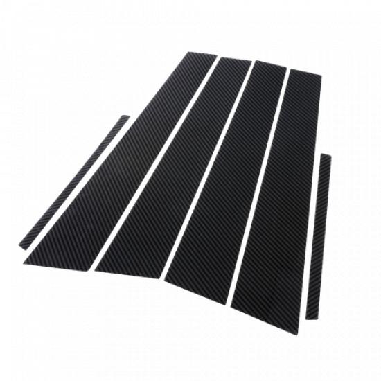 For Dodge 6pc 2011- Charger Carbon Black Pillar Posts Window Door Trim Cover