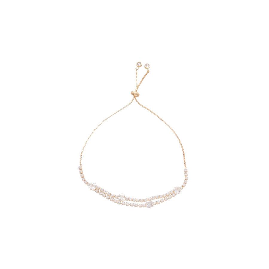 Leichte Luxus-Kupfer-Handkette mit Blüten-Design für modische Damen-Accessoires
