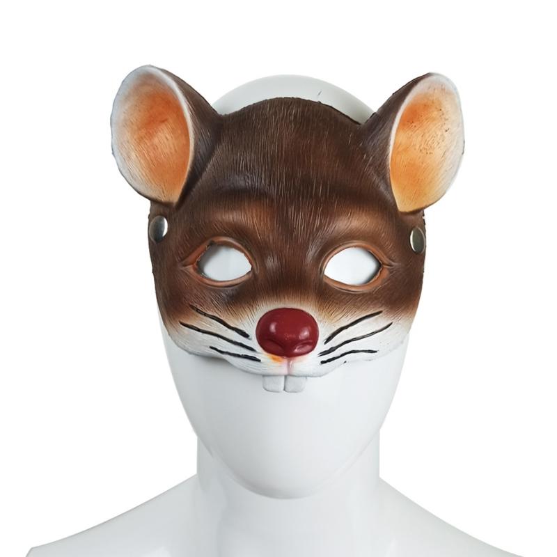 Mouse Costume Mask Comfortable PU Foam Half Face Mask Halloween Cosplay Accessory For Adult Kid Halloween Dress Up