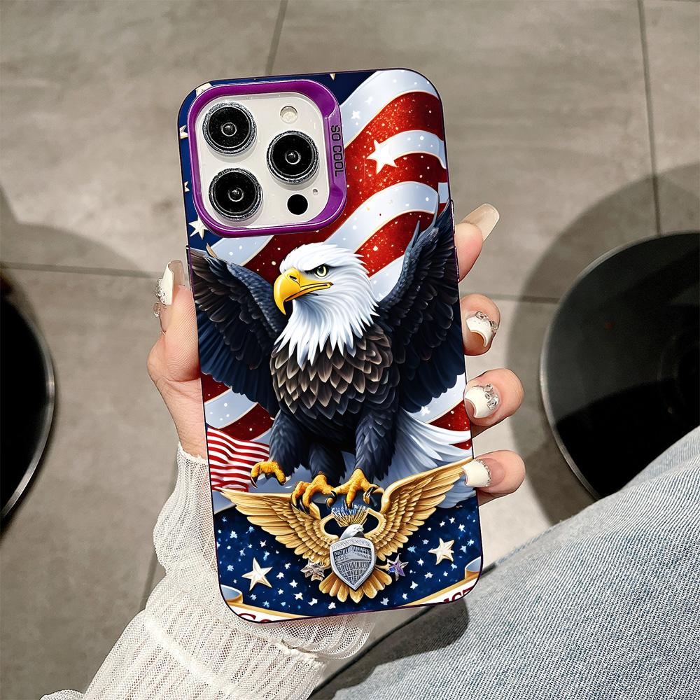 USA America Flag Purple Translucent Mobile Phone Case for iPhone 17 16 15 14 13 12 11 X XR XS Air Pro Max Plus Colorful Cover