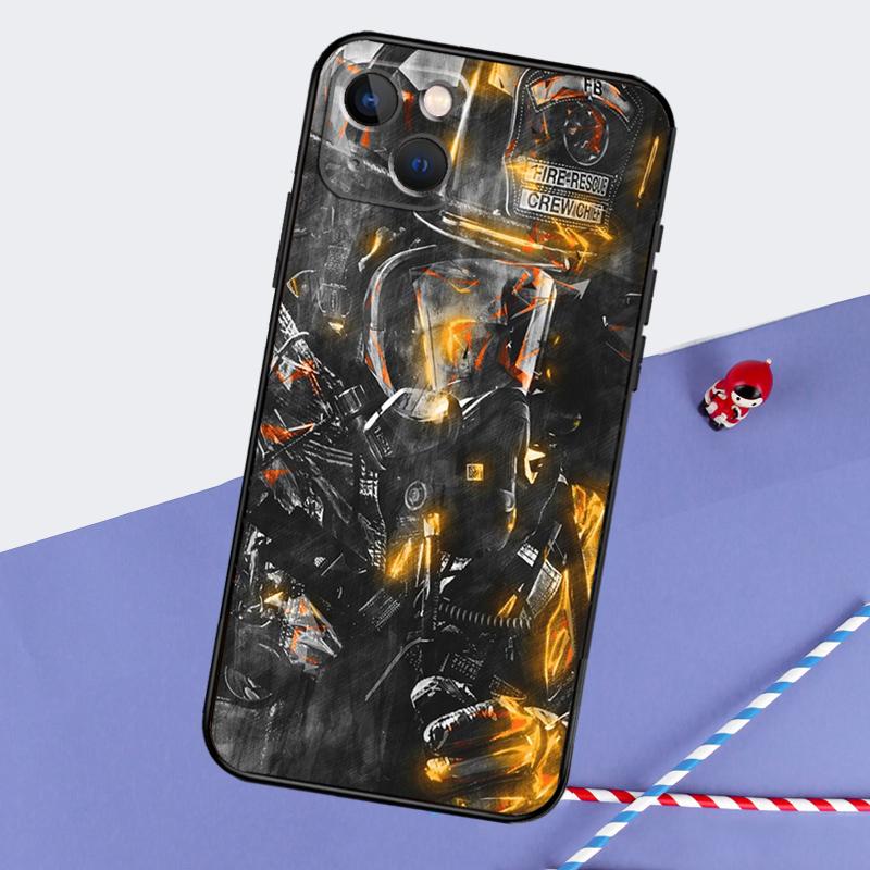 Firefighter Fire Fireman Phone Case For iPhone 16 15 Pro Max 12 13 Mini 11 14 Pro Max XR 16 15 Plus 16e Cover Coque