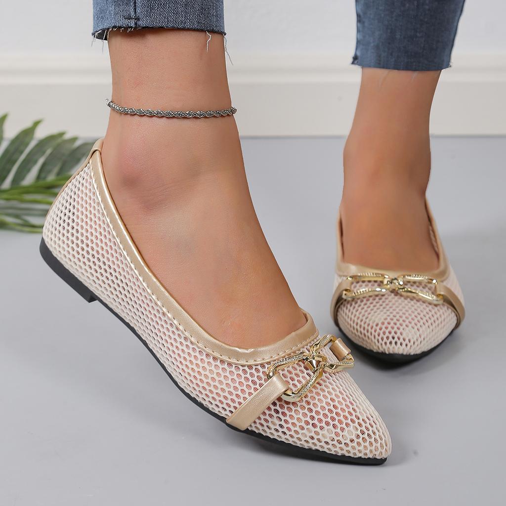 Fashion Spring Autumn New Women Flats Shallow Ballet Shoes Breathable Slip on Loafers Comfortable Pointed Toe Elegant Casual Sneakers