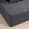 Floor Sofa, Upholstered Couch, Convertible Into Mattress, Foam, Cushion, Dark Grey