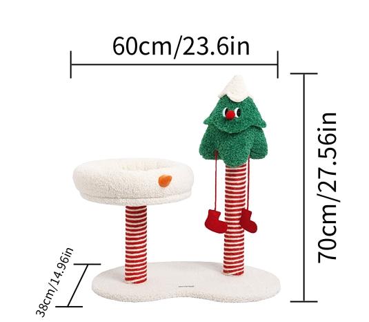 Cat Tree Cat Bed for Indoor Christmas Kitten Tree with Plush Perch Kitten Cat Tree Stand with Scratching Post зелёный
