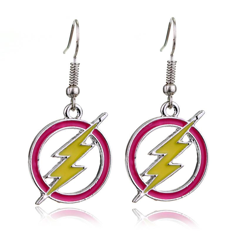 The Flash Logo Barry Allen Drip Oil Dangle Earrings for Women