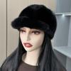 Plush Fisherman Cap Thick Fur Cap Autumn Winter Natural Warm Female Fashion Hat Earmuffs Foldable Portable Warm Breathable Fashion Women