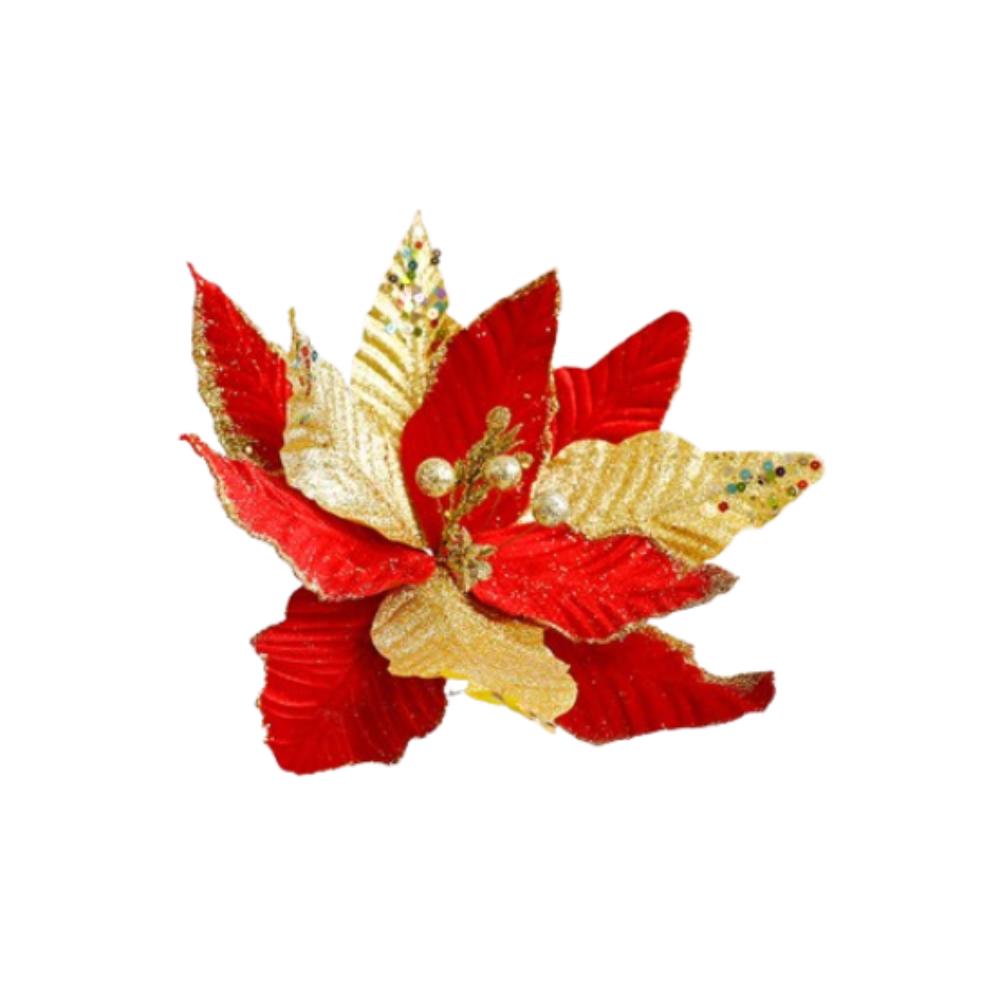 

Имитация Искусственный Цветок Пуансеттии Большие Рождественские Украшения для Елки Декор для Отеля Офиса Style 3