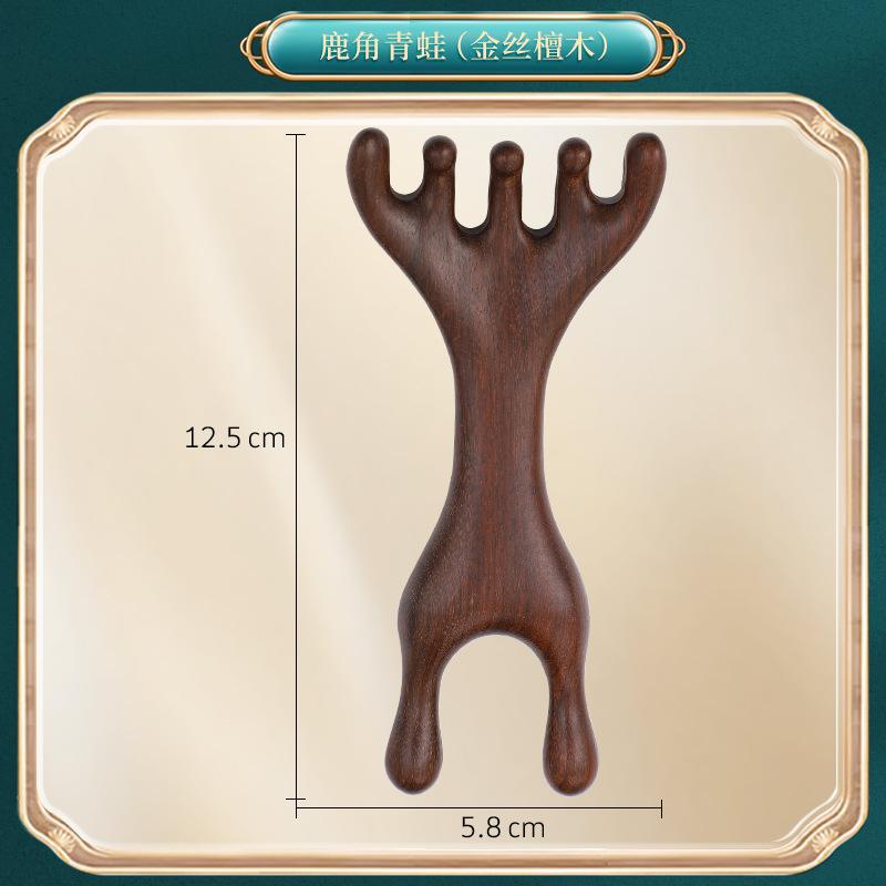 Portable Five-Claw Natural Sandalwood Massage Comb Wood Head Meridian Scalp Therapy Comb for Hair Styling and Relaxation