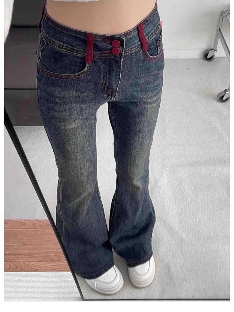 Women's 2025 High Waist Stretch Flare Jeans: Slim Fit, Straight Leg, Pear-Shaped, Slimming, Spring/Autumn.