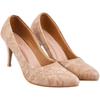 Shoetopia Women'S Block Heel Pumps Cream /Eu38 / Uk5