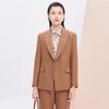 Women's Peaked Lapel Commuter Blazer with Metal Buttons