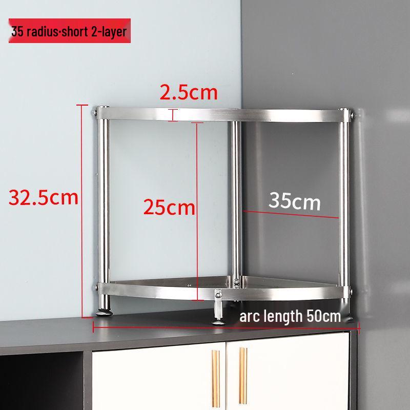 Угловая кухонная полка из нержавеющей стали: Многоярусная треугольная полка для хранения горшков