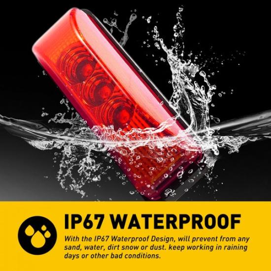 Red LED Side Marker Lights RV Truck Trailer Clearance Light Lamp Waterproof