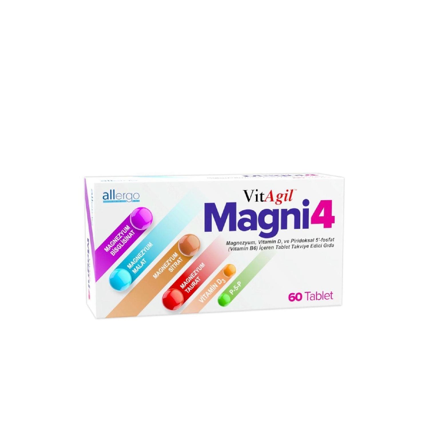 

Vitagil Magni4 Magnesium Vitamin D3 P5p 60 Tablets