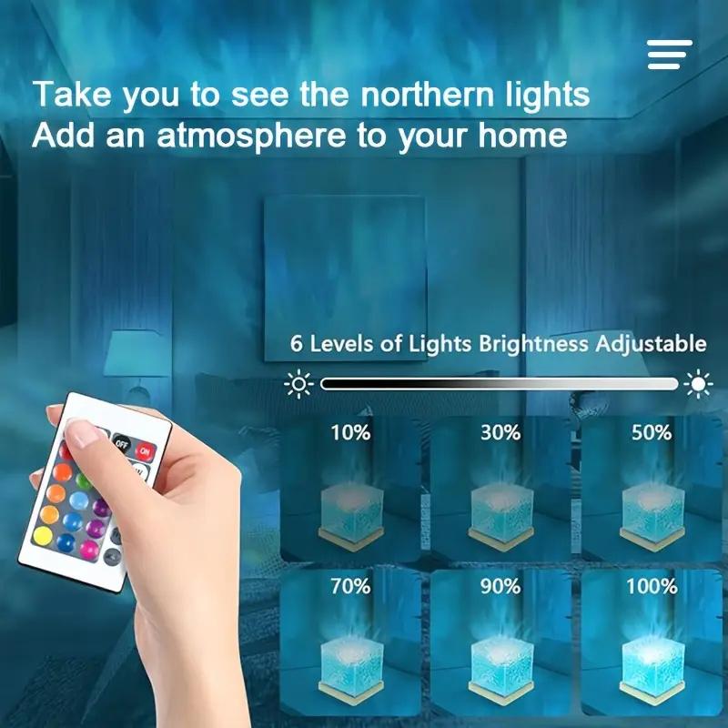 16 Colors LED Night Light Aurora Star & Moon Projector Light Aurora Projector Lamp With Remote Dimmable Christmas Decor Lamp