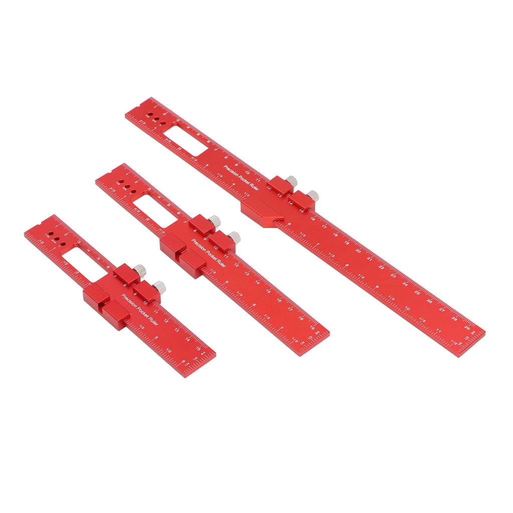 3Pcs Metal Slide Ruler Inch Metric Stop Marking T Type CNC Scribing Measuring Aluminum Woodworking R