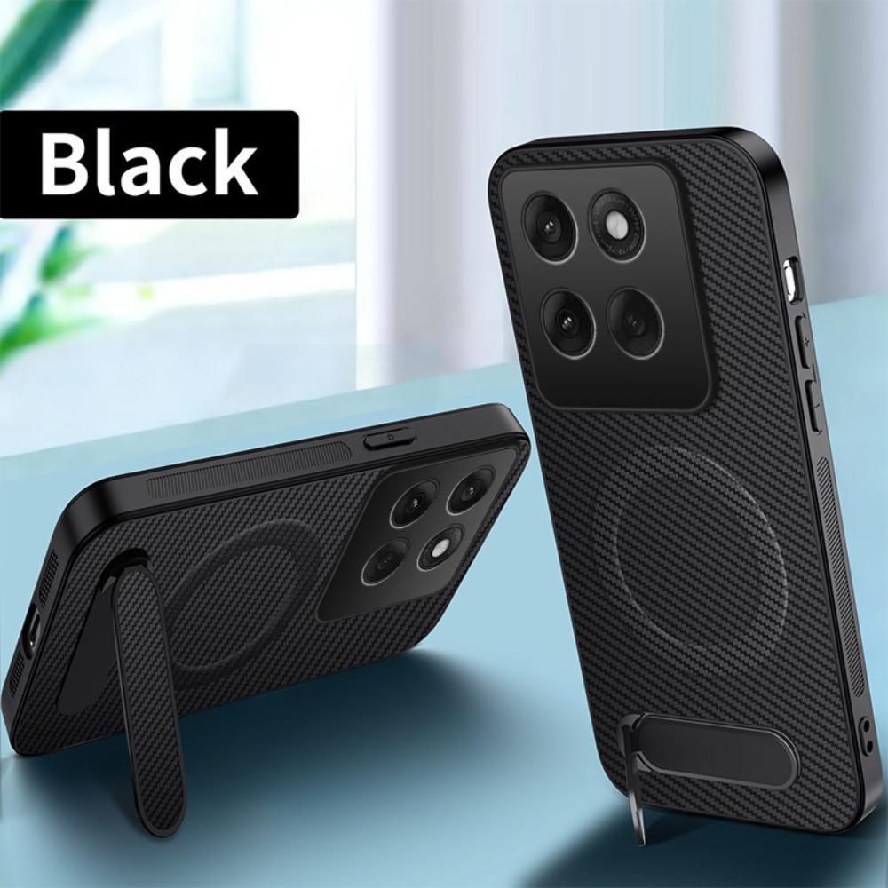 

Carbon Fiber Magnetic Phone Case For Motorola Edge 70 60S 50 Series Neo Ultra Luxury Foldable Stand Anti-fall Protective Cover Motorola Edge 70 чорний