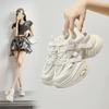 Chaussures de papa mode argent plateforme petite taille nouvelles chaussures décontractées polyvalentes pour femmes chaussures de sport légères rehaussantes chaussures tendance
