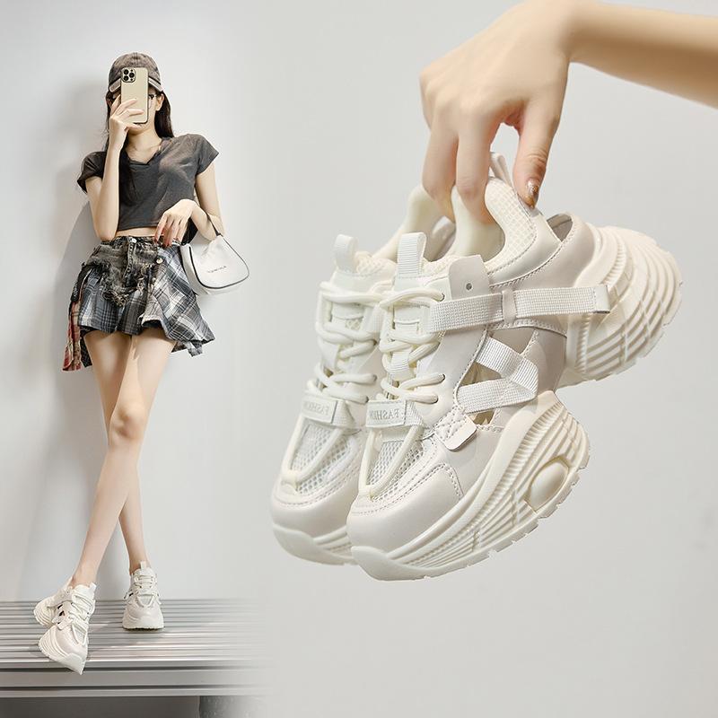 

Small size platform silver fashion dad shoes women s new versatile casual shoes heightening lightweight sports shoes trendy shoes 32 білий