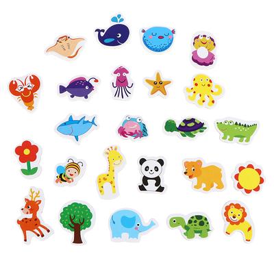 Mix Ocean Animals Wooden Fridge Magnet Creative Cartoon 3D Stickers Toys