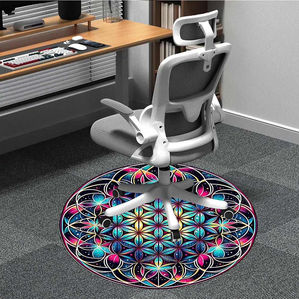 

1pc Mandala Design Chair Carpet for Office, Soft Flannel Throw Mat, Perfect for Office,Holiday Party Decoration Choice yy251113177 80cm by 80cm
