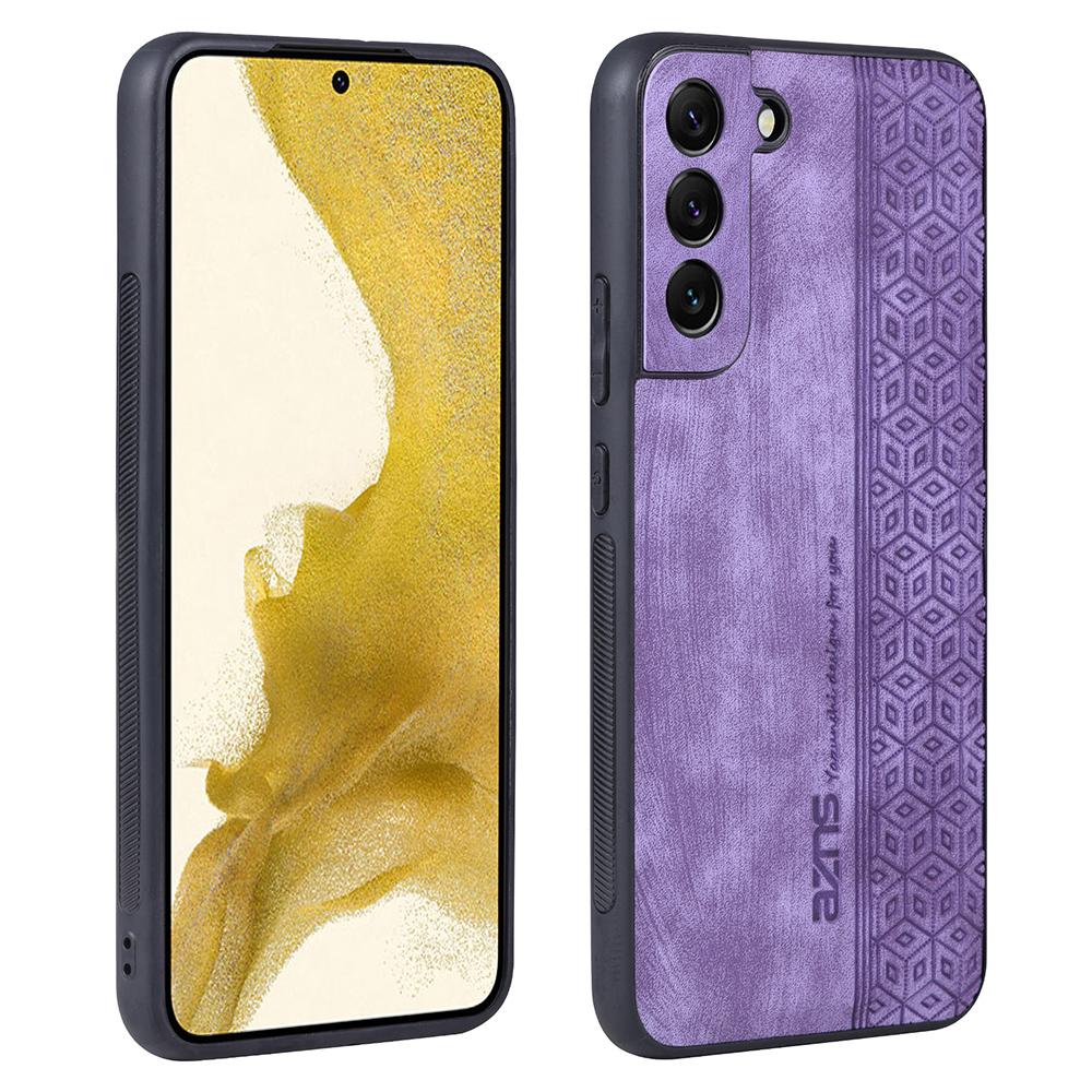 

AZNS Чехол для телефона Samsung Galaxy S21 FE 5G с защитой от царапин, ТПУ-чехол с покрытием из тисненой кожи Purple