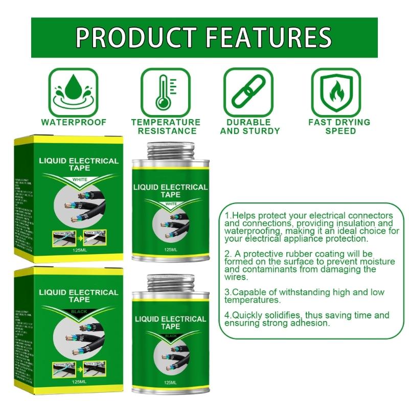 Waterproof Liquid Electrical Tape Quick-drying High Temperature Resistant Glues