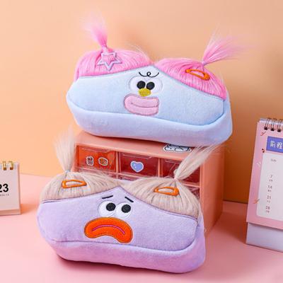 DIY Pencil Case Box Organizer Long Hair Doll Design Large Capacity