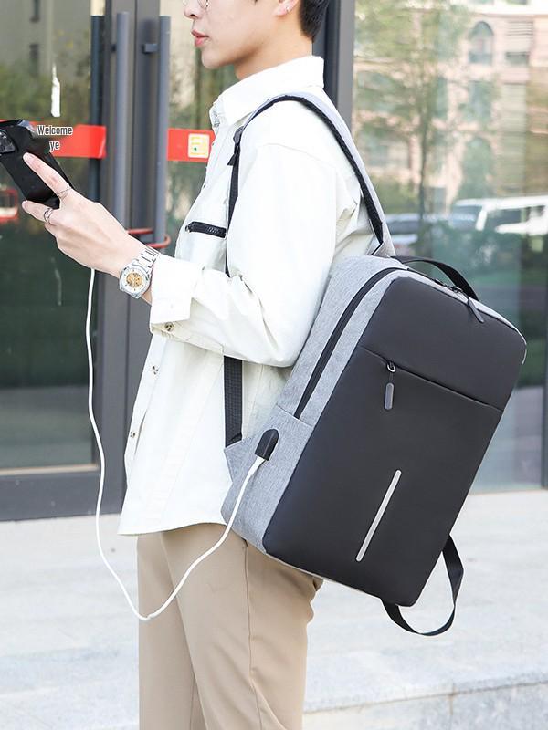 Unisex Lightweight Laptop Backpack with USB Port - Wear-Resistant and Spacious