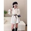 Women's 2025 New Autumn/Winter Knitted Waist-Cinching Cardigan - High-end, Solid Color, Mid-Length, Thick.