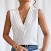 Summer New Pleated V-neck Solid Loose Shirt Women Sleeveless Elegant Casual Woman Blouse Vintage Fashion Office Lady Plus Size Blouses Tops 24716