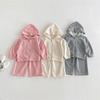 Kids' Spring Sports Hoodie Set: Long Sleeve Cardigan & Sweatshirt for Boys and Girls