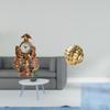 Equestrian Timepiece Yarn Knot Sculpture Ceramic Figurine Animal Clock Ornament for Living Room Desk