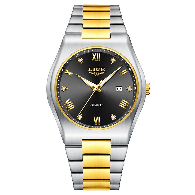 LIGE Luxury Quartz Man Wristwatch Sport Men Watches Waterproof Luminous Date Week Stainless Steel Men's Watch Reloj Hombre