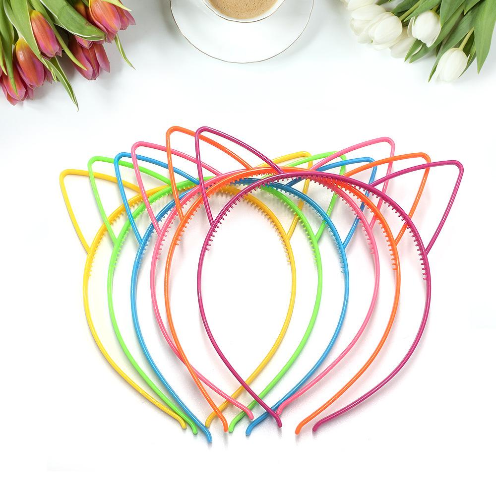 Children's Cartoon Cat Headband - Colorful Plastic Cat Ears Hair Accessories for Parties