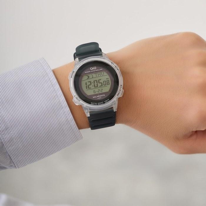 [Citizen Q&Q] Digital Watch, Radio Solar, Waterproof, Date, Urethane Band, D01A-006VK, Men's, Clear
